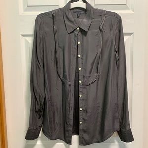 Womens grey silk shirt from Banana Republic